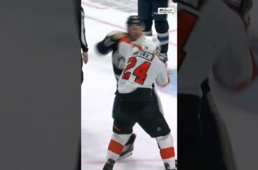 Nick Seeler drops the gloves and sticks up for Flyers' teammate Emil Andrae