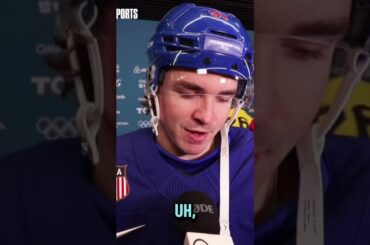 Clayton Keller reacts to Quinn Hughes OT for Team USA against Sweden