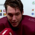 Elvis Merzļikins pēc uzvaras pār Dāniju (1:0) un iekļūšanas PČ 1/4 finālā