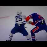 NHL Hockey fight - Darnell Nurse(Oilers)vs. Brandon Carlo(Maple Leafs)