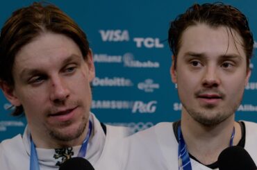 Haula, Aho after Finland's Bronze Medal Game win 🥉 🇫🇮