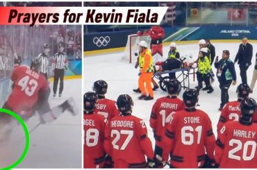 KEVIN FIALA INJURED | Switzerland forward TAKEN OFF ice at Olympics on stretcher with leg injury