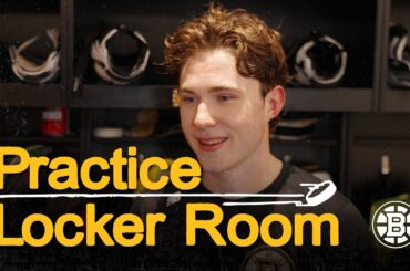 Fraser Minten speaks with media after practice on Saturday