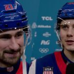 Jack Hughes and Dylan Larkin dreaming of a Gold Medal