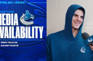 Zeev Buium & Adam Foote Practice Media Availabilities (Feb 20, 2026)