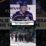 Congratulations to Charlie Coyle on reaching the 1K games mark 🥳 #nhl #bluejackets