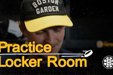 Mittselstadt and Peeke speak with the media following practice at Warrior Ice Arena