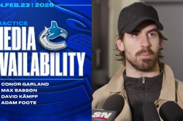 Conor Garland, Max Sasson, David Kämpf & Adam Foote Practice Media Availabilities (Feb 23, 2026)