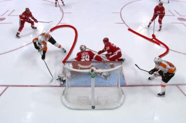 Detroit Red Wings Greiss with a heel kick save. 2/12/2022