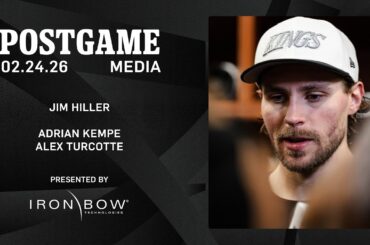 MEDIA: Adrian Kempe, Alex Turcotte, and Jim Hiller | 02.24.26 Practice in LA