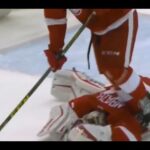 Mrazek Takes Carlson's Hard Slapper Off the Mask