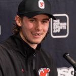 Jack Hughes speaks to the NJ media about his Olympic win