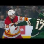 NHL Hockey fight - Marcus Foligno(Wild)vs. Adam Klapka(Flames)