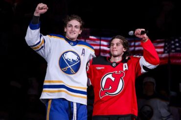 Jack Hughes honored by Devils fans for USA Gold Medal