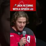 Jack Hughes has a speech for Devils fans 🎤🇺🇸