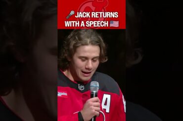 Jack Hughes has a speech for Devils fans 🎤🇺🇸