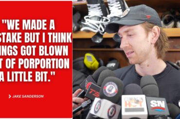 Jake Sanderson reaction to the backlash surrounding Team USA's post game celebrations.