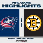 NHL Highlights | Blue Jackets vs. Bruins - February 26, 2026