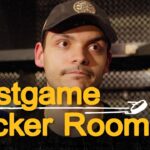 Morgan Geekie, Sean Kuraly, Joonas Korpisalo, and Mike DiPietro talk after the 4-2 W vs. CBJ