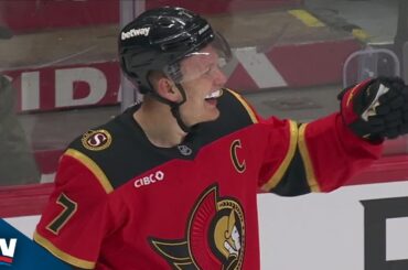 Senators' Brady Tkachuk Finds Back Of Net On Long Second Chance Rebound