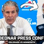Jared Bednar on POSITIVES From 5-2 Loss vs Wild, Injury Updates, Praises Blackwood & More