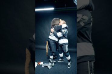 Artemi got Bailey a gift for sharing his number 72 with him 😭🤣 #lakings #hockey