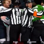 NHL Hockey fights - Hryckowian(Stars) vs. Myers(Kraken) & Erne(Stars) vs. Melanson(Kraken)