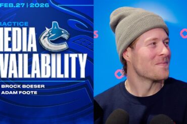 Brock Boeser & Adam Foote Practice Media Availabilities (Feb 27, 2026)
