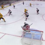 Thomas Novak scores a powerplay goal against the New Jersey Devils