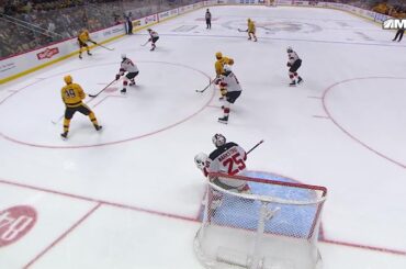Thomas Novak scores a powerplay goal against the New Jersey Devils