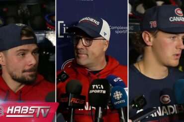 Carrier, Robidas + Bolduc address the media at practice | LIVE PRESS CONFERENCES