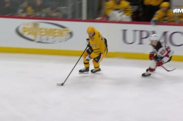 Yegor Chinakhov scores a goal against the New Jersey Devils