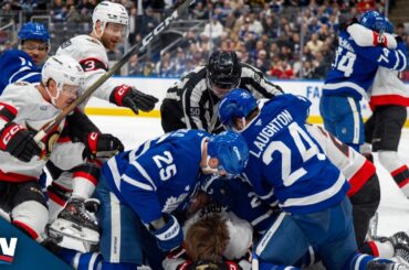 Senators' Greig Sparks Full Line Brawl In Heated Battle Of Ontario