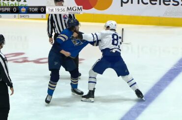 3 FIGHTS IN 15 SECONDS OFF OPENING DRAW! Toronto Marlies @ Springfield Thunderbirds