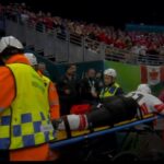 Kevin Fiala is stretchered off at the Olympics