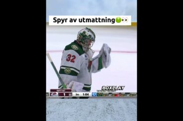 Filip Gustavsson spyr efter att ha stoppat 45 skott mot Colorado😳🤢  #ishockey #nhlhockeyislife