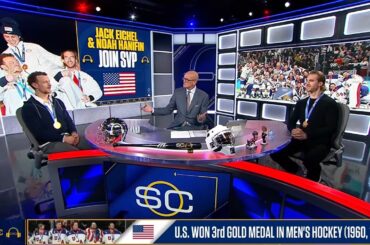 Gold medalists Jack Eichel & Noah Hanifin describe 'whirlwind' last 72 hours 🥇🇺🇸 | SC with SVP
