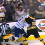 Michael Komisarek vs Milan Lucic Mar 19, 2012