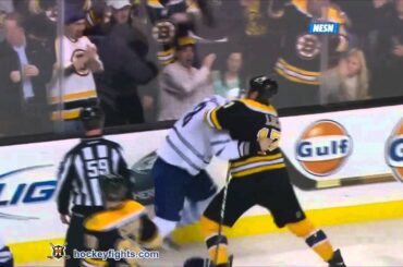 Michael Komisarek vs Milan Lucic Mar 19, 2012