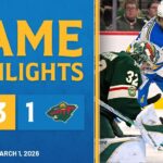 Game Highlights: Blues 3, Wild 1