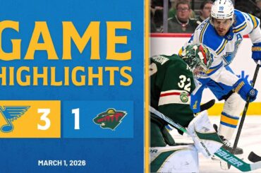 Game Highlights: Blues 3, Wild 1
