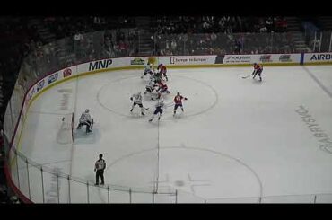 Toronto Marlies' Dennis Hildeby makes a big save vs. Laval Rocket's Tobie Bisson 2/25/26