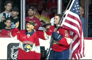 Matthew Tkachuk honored by Panthers fans for USA Gold Medal