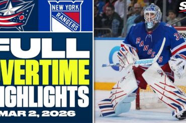 Columbus Blue Jackets at New York Rangers | FULL Overtime Highlights - March 2, 2026
