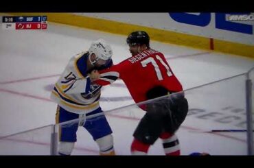 NHL Hockey fight - Jonas Siegenthaler(Devils)vs. Jason Zucker(Sabres)