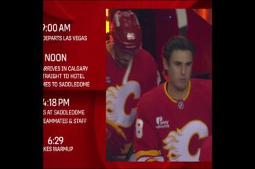 Zach Whitecloud makes his debut for the Flames 🔥