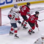 Cody Glass scores a goal against the Florida Panthers