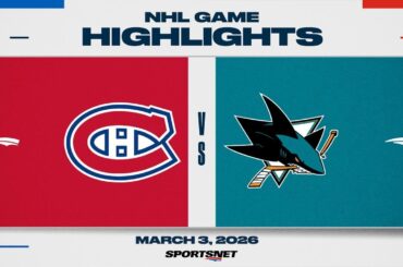 NHL Highlights | Canadiens vs. Sharks - March 3, 2026