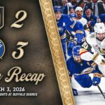 HIGHLIGHTS | Buffalo Sabres 3, Vegas Golden Knights 2 | March 3, 2026