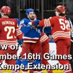 Review of November 16th NHL Games and the Kempe Extension